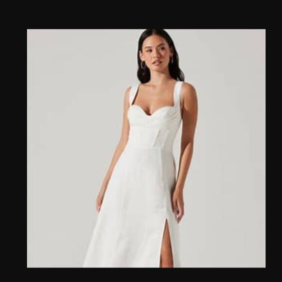 Astr | Dresses | White Estella Corset Midi Dress | Poshmark